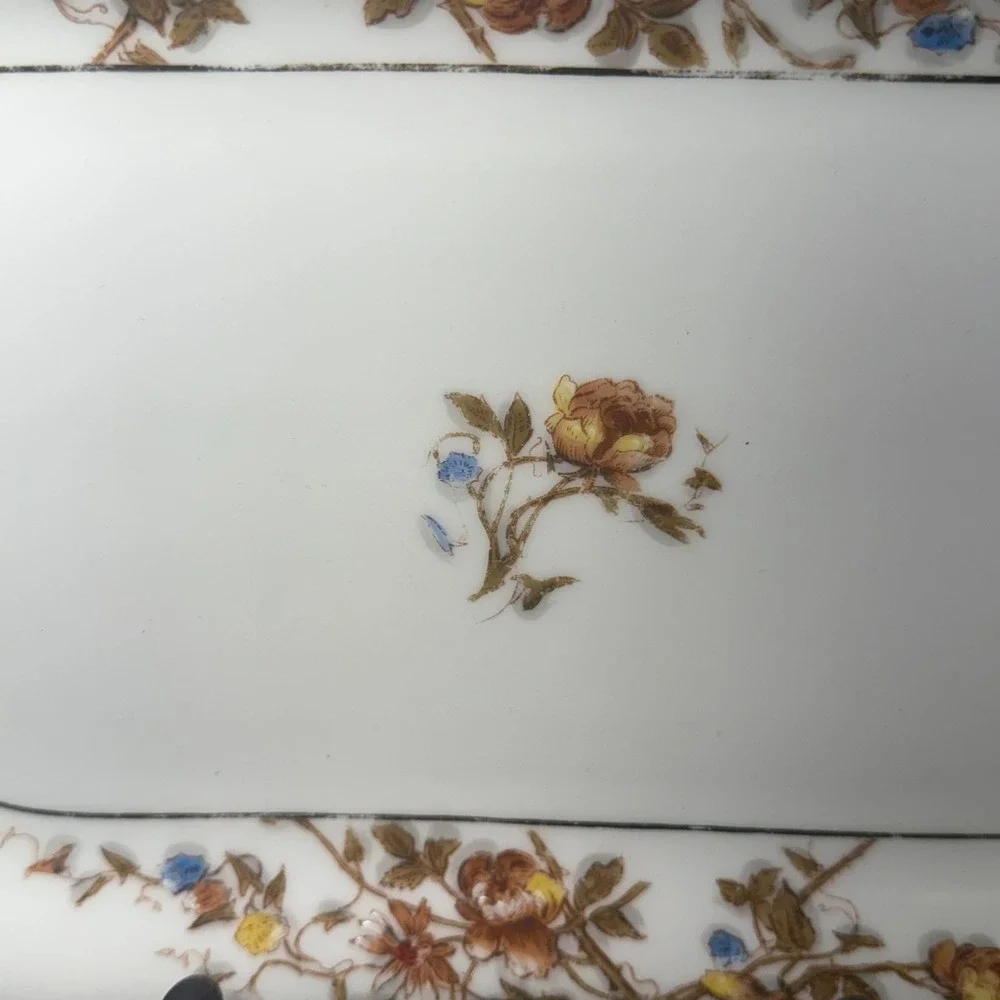 Haviland Limoges France Floral Porcelain Rectangular Platter‎ Tray H&Co L 12x8